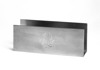 Marion Anderson Noyes (American, 1907-2002). <em>Letter Holder</em>, ca. 1933. Pewter, 2 5/8 x 6 x 1 7/8 in. (6.7 x 15.2 x 4.8 cm). Brooklyn Museum, Gift of Marion Anderson Noyes, 1991.258.6. Creative Commons-BY (Photo: Brooklyn Museum, 1991.258.6_bw.jpg)