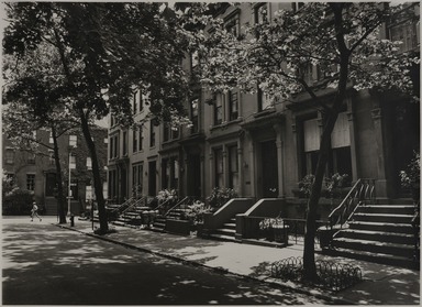 Tony Velez (American, born 1946). <em>Garden Place, Brooklyn Heights, (Looking Towards State Street),1 of 20 from a Portfolio 34</em>, 1990. Gelatin silver print, 11 x 14in. (27.9 x 35.6cm). Brooklyn Museum, Gift of Victor H. Kempster, 1991.306.11. © artist or artist's estate (Photo: Brooklyn Museum, 1991.306.11_PS11.jpg)