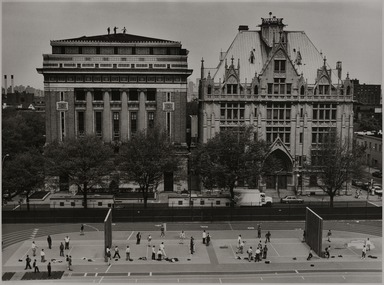 Tony Velez (American, born 1946). <em>Masonic Temple and Queen of All Saints Church, Lafayette St.  and Vanderbilt St./Ft. Greene, Brooklyn, NY, 1 of 20 from a Portfolio of 34</em>, 1990. Gelatin silver print, 11 x 14in. (27.9 x 35.6cm). Brooklyn Museum, Gift of Victor H. Kempster, 1991.306.16. © artist or artist's estate (Photo: Brooklyn Museum, 1991.306.16_PS11.jpg)