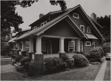 Tony Velez (American, born 1946). <em>Dr. Konners Bungalow Style House (East 16th Street), Ditmas Park, Brooklyn, New York, 1 of 20 from a Portfolio of 34</em>, 1990. Gelatin silver print, 11 x 14in. (27.9 x 35.6cm). Brooklyn Museum, Gift of Victor H. Kempster, 1991.306.6. © artist or artist's estate (Photo: Brooklyn Museum, 1991.306.6_PS11.jpg)