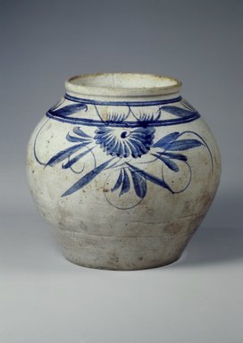  <em>Jar</em>, first half of 20th century. Porcelain, cobalt blue underglaze, Height: 9 7/16 in. (23.9 cm). Brooklyn Museum, Gift of the Estate of Charles A. Brandon, 1991.74.31. Creative Commons-BY (Photo: Brooklyn Museum, 1991.74.31.jpg)