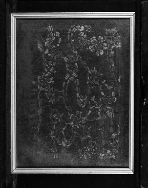  <em>Stencil of Bird in Waves</em>, 19th century. Cut paper, 12 1/2 x 16 in. (framed). Brooklyn Museum, Gift of Mrs. Nathan L. Burnett, 1991.75.6 (Photo: Brooklyn Museum, 1991.75.6_bw.jpg)