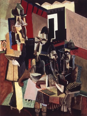 Max Weber (American, born Russia, 1881-1961). <em>The Visit</em>, 1919. Oil on canvas, 40 x 30 in. (101.6 x 76.2 cm). Brooklyn Museum, Bequest of Edith and Milton Lowenthal, 1992.11.30 (Photo: Brooklyn Museum, 1992.11.30_transp3284.jpg)