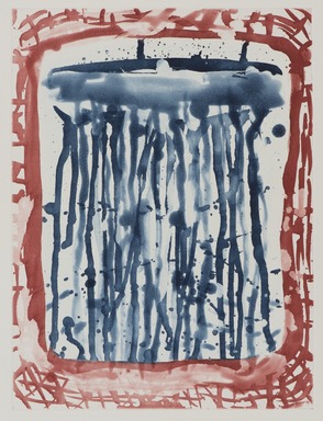 Pat Steir (American, born 1940). <em>Framed Waterfall</em>, 1991. Soapground, sugarlift, spit bite, aquatint etching, a la poupee on paper, sheet: 24 5/8 x 19 in. (62.5 x 48.3 cm). Brooklyn Museum, Gift of the Community Committee of the Brooklyn Museum, 1992.116.2. © artist or artist's estate (Photo: Brooklyn Museum, 1992.116.2_PS11.jpg)