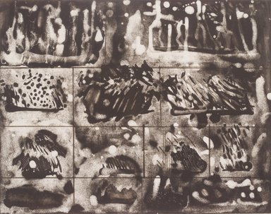 Pat Steir (American, born 1940). <em>Sepia Rainclouds</em>, 1991. Rosin reversal aquatint etching on paper, sheet: 24 3/8 x 19 in. (61.9 x 48.3 cm). Brooklyn Museum, Gift of the Community Committee of the Brooklyn Museum, 1992.116.7. © artist or artist's estate (Photo: Brooklyn Museum, 1992.116.7.jpg)