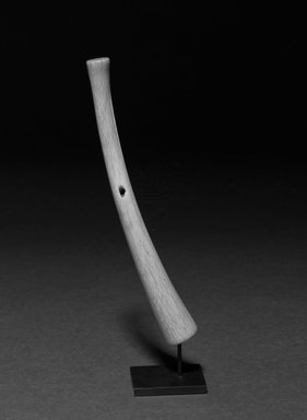 Mangbetu. <em>Ornament for a Sword</em>, early 20th century. Ivory, 9 3/4 x 1 1/8 x 1 1/4 in.  (24.8 x 2.9 x 3.2 cm). Brooklyn Museum, Gift of Drs. Noble and Jean Endicott, 1992.136.17. Creative Commons-BY (Photo: Brooklyn Museum, 1992.136.17_bw.jpg)