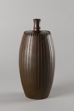  <em>Wine Bottle</em>, late 18th–early 19th century. Glazed stoneware: Bizen ware, Imbe style, Height: 9 3/4 in. - Diameter: 3 3/4 in. Brooklyn Museum, Gift of Mrs. John M. Lyden, 1992.148.2. Creative Commons-BY (Photo: Brooklyn Museum, 1992.148.2_PS20.jpg)