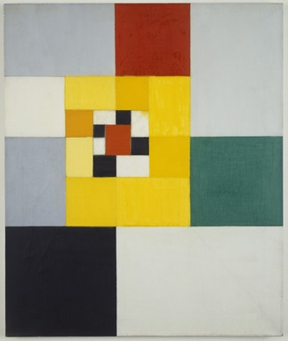 Charmion von Wiegand (1896-1983). <em>The Ancestral Altar from I Ching</em>, 1954. Oil and pencil on canvas, Overall painting (unframed): 30 × 25 × 3/4 in. (76.2 × 63.5 × 1.9 cm). Brooklyn Museum, Purchased with funds given by Marlene and Edward Shufro, Frank L. Babbott Fund and Dick S. Ramsay Fund, 1992.16. © artist or artist's estate (Photo: Brooklyn Museum, 1992.16_SL3.jpg)