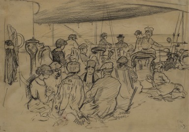 Jerome Myers (American, 1867-1940). <em>Low Stakes</em>, n.d. Charcoal on paper, Sheet: 9 13/16 x 13 5/8 in. (24.9 x 34.6 cm). Brooklyn Museum, Gift of Dr. and Mrs. George Liberman, 1992.184.2. © artist or artist's estate (Photo: Brooklyn Museum, 1992.184.2.jpg)