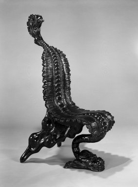  <em>Chair</em>, late 19th century. Wood, 57 x 19 1/2 x 35 1/2 in.  (144.8 x 49.5 x 90.2 cm). Brooklyn Museum, Gift of Mr. and Mrs. Bruce M. Newman, 1992.205.4. Creative Commons-BY (Photo: Brooklyn Museum, 1992.205.4_bw.jpg)