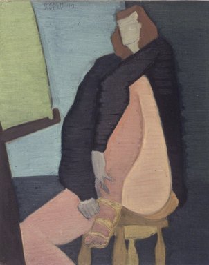 March Avery (American, born 1932). <em>Self-Portrait</em>. Oil on canvas, image: 20 × 16 in. (50.8 × 40.6 cm). Brooklyn Museum, Bequest of Ivor Green and Augusta Green, 1992.271.2. © artist or artist's estate (Photo: Brooklyn Museum, 1992.271.2_transpc002.jpg)