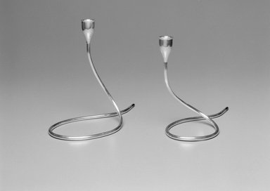 Marion Anderson Noyes (American, 1907–2002). <em>Candlestick</em>, ca. 1955. Silver, 8 5/8 x 10 3/8 x 4 7/8 in. (21.9 x 26.4 x 12.4 cm). Brooklyn Museum, Gift of Marion Anderson Noyes, 1992.40.33. Creative Commons-BY (Photo: , 1992.40.32_1992.40.33a_bw.jpg)