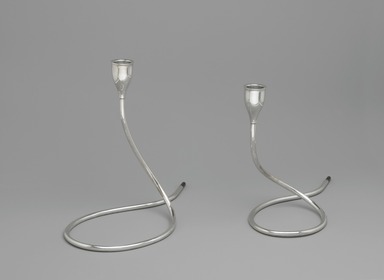 Marion Anderson Noyes (American, 1907-2002). <em>Candlestick</em>, ca. 1955. Silver, 7 1/2 x 9 1/2 x 4 1/4 in. (19.1 x 24.1 x 10.8 cm). Brooklyn Museum, Gift of Marion Anderson Noyes, 1992.40.32. Creative Commons-BY (Photo: Brooklyn Museum, 1992.40.32_PS2.jpg)