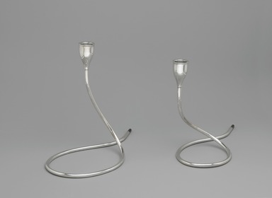 Marion Anderson Noyes (American, 1907–2002). <em>Candlestick</em>, ca. 1955. Silver, 7 1/2 x 9 1/2 x 4 1/4 in. (19.1 x 24.1 x 10.8 cm). Brooklyn Museum, Gift of Marion Anderson Noyes, 1992.40.32. Creative Commons-BY (Photo: Brooklyn Museum, 1992.40.32_PS2.jpg)