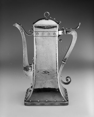 Dominick & Haff (1872–1928). <em>Coffeepot</em>, ca. 1881. Silver and Ivory, 10 1/8 x 8 x 4 7/8 in. (25.7 x 20.3 x 12.4 cm). Brooklyn Museum, Marie Bernice Bitzer Fund, 1992.44. Creative Commons-BY (Photo: Brooklyn Museum, 1992.44_bw.jpg)