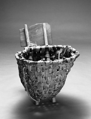  <em>Fish or Vine Basket</em>. Bamboo and cherry bark, H: 29 in. Brooklyn Museum, Gift of Stanley J. Love, 1992.77.3. Creative Commons-BY (Photo: Brooklyn Museum, 1992.77.3_bw.jpg)