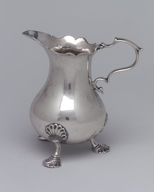 Nicholas Roosevelt (American, 1715–1769). <em>Creamer</em>, ca.1760. Silver, 4 1/4 x 4 3/8 x 3 1/8in. (10.8 x 11.1 x 7.9cm). Brooklyn Museum, Gift of Wunsch Americana Foundation, Inc. in honor of Dianne H. Pilgrim, 1993.114.1. Creative Commons-BY (Photo: Brooklyn Museum, 1993.114.1.jpg)