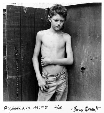 Bruce Bennett (American, born 1961). <em>Appalachia, VA 1990 #5 (Young Boy)</em>, 1990. Chromogenic photograph, image: 6 x 6 in. (15.2 x 15.2 cm). Brooklyn Museum, Gift of the artist, 1993.130.2. © artist or artist's estate (Photo: Brooklyn Museum, 1993.130.2_bw.jpg)