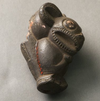 Bamum. <em>Bat Pipe</em>, 1901-1993. Clay, 3 1/4 x 2 1/4 x 2 1/2 in. (8.2 x 5.6 x 6.4 cm). Brooklyn Museum, Gift of Eugene and Harriet Becker, 1993.173.2. Creative Commons-BY (Photo: Brooklyn Museum, 1993.173.2_threequarter_front_PS10.jpg)