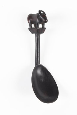 Guro. <em>Spoon Topped with Bovine (Iri Ganä)</em>, 20th century. Wood, 7 x 2 1/4 x 2 1/8 in. (17.8 x 5.7 x 5.4 cm). Brooklyn Museum, Gift of Dorothy Robbins, 1993.180.9. Creative Commons-BY (Photo: Brooklyn Museum, 1993.180.9_PS9.jpg)