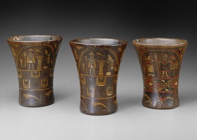 Inca. <em>Kero Cup</em>, late 16th-17th century. Wood with pigment inlay, 8 x 6 1/4in. (20.3 x 15.9cm). Brooklyn Museum, A. Augustus Healy Fund, 1993.2. Creative Commons-BY (Photo: Brooklyn Museum, 1993.2_64.210.2_41.1275.5_SL3.jpg)