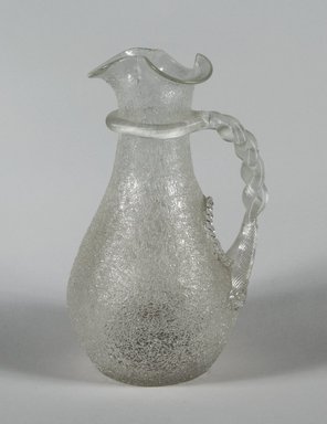 Boston and Sandwich Glass Company. <em>Ice Pitcher</em>, ca. 1877-1885. Colorless glass, 12 x 7 1/2 x 7 in.  (30.5 x 19.1 x 17.8 cm). Brooklyn Museum, H. Randolph Lever Fund, 1993.33. Creative Commons-BY (Photo: Brooklyn Museum, 1993.33_PS5.jpg)