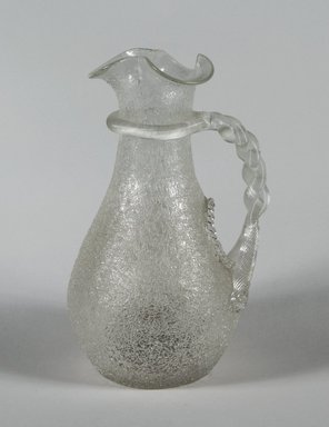 Boston and Sandwich Glass Company. <em>Ice Pitcher</em>, ca. 1877–1885. Colorless glass, 12 x 7 1/2 x 7 in.  (30.5 x 19.1 x 17.8 cm). Brooklyn Museum, H. Randolph Lever Fund, 1993.33. Creative Commons-BY (Photo: Brooklyn Museum, 1993.33_PS5.jpg)