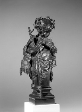 Frederick William MacMonnies (American, 1863–1937). <em>Infant Faun</em>, 1890–1895. Bronze, 15 5/8 x 7 1/4 x 5 1/2 in., 18.8 lb. (39.7 x 18.4 x 14 cm, 8.5kg). Brooklyn Museum, Gift of The Roebling Society, 1993.54. Creative Commons-BY (Photo: Brooklyn Museum, 1993.54_bw.jpg)