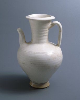  <em>Julu Xian Ewer</em>, early 12th century. Earthenware, white slip and transparent glaze, 10 x 6 3/8 in. (25.4 x 16.2 cm). Brooklyn Museum, Gift of the Asian Art Council, 1993.55. Creative Commons-BY (Photo: Brooklyn Museum, 1993.55_SL1.jpg)