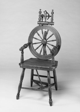 Unknown. <em>Armchair</em>, last quarter of 19th century. Painted wood, metal hardware, 45 1/2 x 20 x 23 1/2 in.  (115.6 x 50.8 x 59.7 cm). Brooklyn Museum, Alfred T. and Caroline S. Zoebisch Fund, 1994.105. Creative Commons-BY (Photo: Brooklyn Museum, 1994.105_bw.jpg)