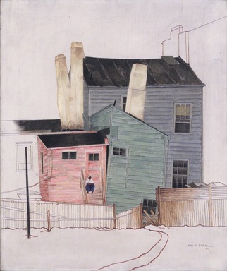 Miklos Suba (American, born Hungary, 1880-1944). <em>Williamsburg</em>, 1941. Oil on canvas, 24 1/4 x 20 1/4in. (61.6 x 51.4cm). Brooklyn Museum, Gift of Mrs. Bertram Bloch in memory of May Edwards Suba, 1994.122 (Photo: Brooklyn Museum, 1994.122_transp555.jpg)