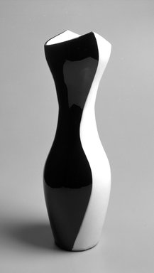 LaGardo Tackett (American, 1911-1984). <em>Vase</em>, ca. 1946-1954. Glazed earthenware, 17 1/2 x 5 1/2 x 5 1/2 in. (44.5 x 14 x 14 cm). Brooklyn Museum, H. Randolph Lever Fund, 1994.155.1. Creative Commons-BY (Photo: Brooklyn Museum, 1994.155.1_bw.jpg)