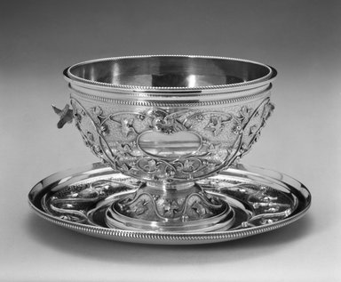 John Chandler Moore (active 1832–1844). <em>Plate</em>, ca. 1860. Silver, height: 5/8 in. (1.7 cm). Brooklyn Museum, Marie Bernice Bitzer Fund, 1994.157.2. Creative Commons-BY (Photo: , 1994.157.1_1994.157.2_bw.jpg)