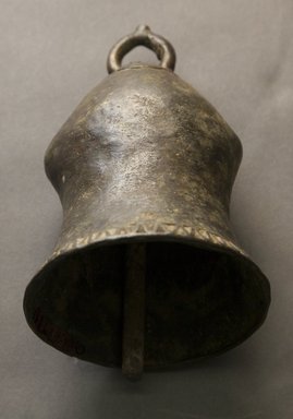 Veri. <em>Bell</em>, early 20th century. Copper alloy, h: 6 in. (15 1/4 cm) diam: 4 in. (10.2 cm). Brooklyn Museum, Gift of Drs. John I. and Nicole Dintenfass, 1994.182.10. Creative Commons-BY (Photo: Brooklyn Museum, 1994.182.10_front_PS10.jpg)