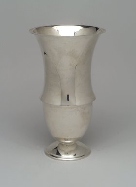 Reed & Barton (American, 1840-present). <em>"Modernist" Vase</em>, 1928. Silver, 9 x 5 5/16 x 5 5/16 in. (22.9 x 13.5 x 13.5 cm). Brooklyn Museum, Gift of Daniel Morris and Denis Gallion, 1994.205.3. Creative Commons-BY (Photo: Brooklyn Museum, 1994.205.3.jpg)