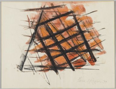 Beverly Pepper (American, 1922-2020). <em>Untitled</em>, 1977. Watercolor and charcoal with gouache, 8 1/2 x 11 in. Brooklyn Museum, Bequest of John Wesley Strayer, 1994.212.1. © artist or artist's estate (Photo: Brooklyn Museum, 1994.212.1_PS2.jpg)