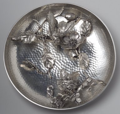 Meriden Britannia Company (1852–1898). <em>Plaque</em>, ca. 1885. Silverplate, 13 3/4 x 13 5/8 x 4 3/8 in. (34.9 x 34.6 x 11.1 cm). Brooklyn Museum, Marie Bernice Bitzer Fund, 1994.58. Creative Commons-BY (Photo: Brooklyn Museum, 1994.58.jpg)