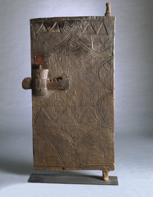 Gurunsi. <em>Door with Lock</em>, late 19th or early 20th century. Wood, iron, Other: 58 x 28 1/2 x 1 1/2 in. (147.3 x 72.4 cm). Brooklyn Museum, Gift of Drs. Israel and Michaela Samuelly, 1994.92. Creative Commons-BY (Photo: Brooklyn Museum, 1994.92_SL1.jpg)