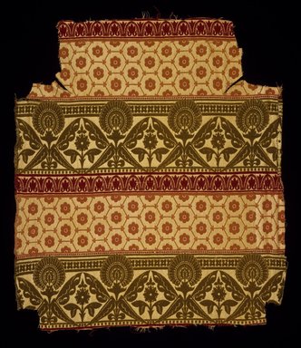 Christopher Dresser (English, 1834–1904). <em>Textile</em>, Registered April 18, 1873. Silk damask, 25 x 22 in. (63.5 x 55.8 cm). Brooklyn Museum, Modernism Benefit Fund, 1995.139 (Photo: Brooklyn Museum, 1995.139_SL3.jpg)