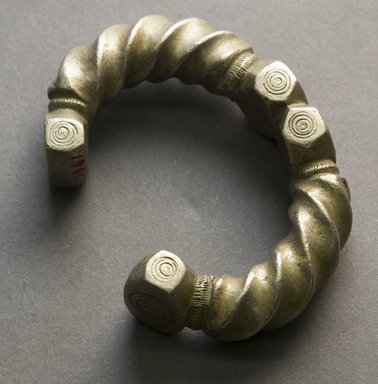 Tuareg. <em>Bracelet</em>, 20th century. Metal (copper-nickel alloy?), 3 3/4 x 2 1/2 x 3/4 in. Brooklyn Museum, Gift of Drs. John I. and Nicole Dintenfass, 1995.172.3. Creative Commons-BY (Photo: Brooklyn Museum, 1995.172.3_front_PS10.jpg)