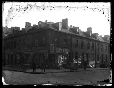 Daniel Berry Austin (American, born 1863, active 1899–1909). <em>Corner of Watts and Hudson Streets, New York</em>, April 6, 1902. Gelatin silver glass dry plate negative Brooklyn Museum, Brooklyn Museum/Brooklyn Public Library, Brooklyn Collection, 1996.164.1-1081 (Photo: , 1996.164.1-1081_glass_bw_SL4.jpg)