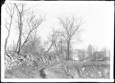 Daniel Berry Austin (American, born 1863, active 1899–1909). <em>Old Flatbush Road at Eastern Parkway, Showing Water Tower, Looking South</em>, 1906. Gelatin silver glass dry plate negative Brooklyn Museum, Brooklyn Museum/Brooklyn Public Library, Brooklyn Collection, 1996.164.1-822 (Photo: , 1996.164.1-822_glass_bw_SL4.jpg)