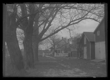 Daniel Berry Austin (American, born 1863, active 1899–1909). <em>G. Wyckoff’s Mill Lane near Flatbush Avenue, Flatlands, Brooklyn</em>, ca. 1899–1909. Gelatin silver glass dry plate negative Brooklyn Museum, Brooklyn Museum/Brooklyn Public Library, Brooklyn Collection, 1996.164.1-959 (Photo: , 1996.164.1-959_glass_bw_SL4.jpg)