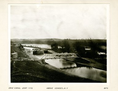 George Bradford Brainerd (American, 1845–1887). <em>Erie Canal Lock above Cohoes, New York</em>, May 31, 1875. Collodion silver glass wet plate negative Brooklyn Museum, Brooklyn Museum/Brooklyn Public Library, Brooklyn Collection, 1996.164.2-1172 (Photo: Brooklyn Museum, 1996.164.2-1172_print.jpg)