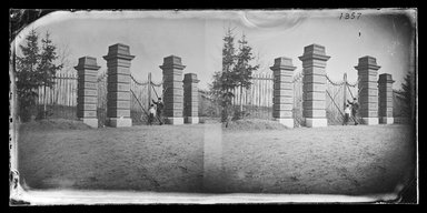 George Bradford Brainerd (American, 1845–1887). <em>Entrance of to Ridgewood Reservoir, Brooklyn</em>, June 23, 1874. Collodion silver glass wet plate negative Brooklyn Museum, Brooklyn Museum/Brooklyn Public Library, Brooklyn Collection, 1996.164.2-1357 (Photo: Brooklyn Museum, 1996.164.2-1357_glass_IMLS_SL2.jpg)