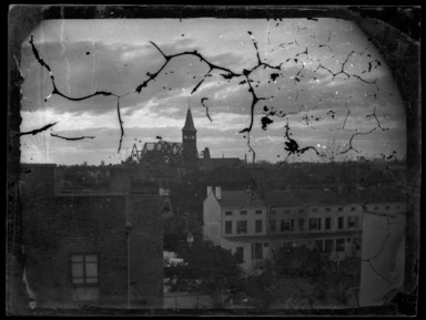 George Bradford Brainerd (American, 1845-1887). <em>Roof of Tabernacle</em>, ca. 1872-1887. Collodion silver glass wet plate negative
 Brooklyn Museum, Brooklyn Museum/Brooklyn Public Library, Brooklyn Collection, 1996.164.2-1629a (Photo: , 1996.164.2-1629A_glass_bw_SL1.jpg)