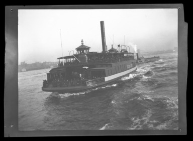 Raoul Froger-Doudement (American, born France, active 1890s-1900s). <em>Boat "West Brooklyn,"</em> ca. 1900. Glass plate negative Brooklyn Museum, Brooklyn Museum/Brooklyn Public Library, Brooklyn Collection, 1996.164.3-11 (Photo: , 1996.164.3-11_bw_SL4.jpg)