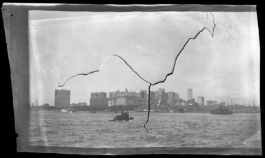 Raoul Froger-Doudement (American, born France, active 1890s-1900s). <em>New York Skyline</em>, 1898. Glass plate negative Brooklyn Museum, Brooklyn Museum/Brooklyn Public Library, Brooklyn Collection, 1996.164.3-45 (Photo: , 1996.164.3-45_bw_SL4.jpg)