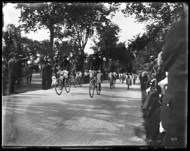 Edgar S. Thomson (American, active 1890s-1900s). <em>Opening of Coney Island Cycle Path</em>, June 27, 1896. Gelatin silver glass dry plate negative Brooklyn Museum, Brooklyn Museum/Brooklyn Public Library, Brooklyn Collection, 1996.164.7-53 (Photo: , 1996.164.7-53_glass_bw_SL4.jpg)