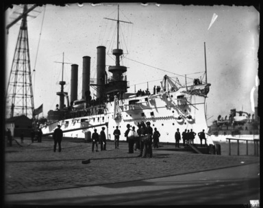 Edgar S. Thomson (American, active 1890s-1900s). <em>Cruiser Brooklyn at the Presentation of Silver Service</em>, 1895. Gelatin silver glass dry plate negative Brooklyn Museum, Brooklyn Museum/Brooklyn Public Library, Brooklyn Collection, 1996.164.7-79 (Photo: , 1996.164.7-79_glass_bw_SL4.jpg)